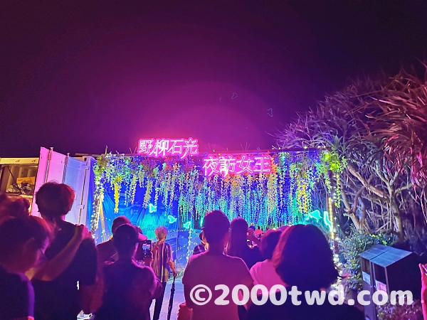 野柳石光 夜訪女王のネオン看板